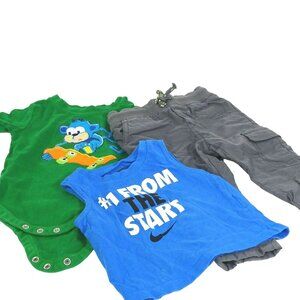 Lot of 3 Garanimals 1-Piece Nike Tank Cat and Jack Pants Boys Size 12 Months